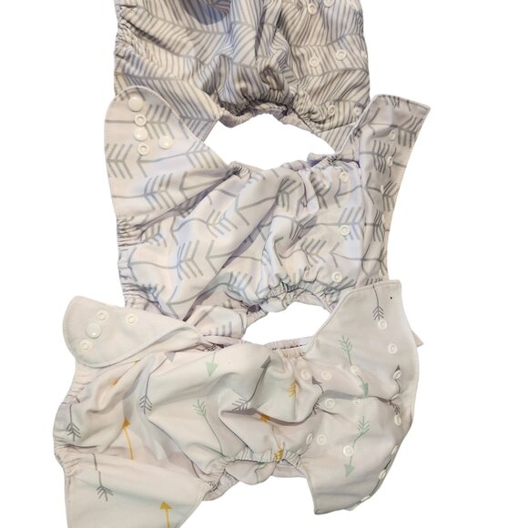 Reusable Baby Cloth Diapers With Adjustable Snaps - 6 Pack Unisex Patterns - Picture 2 of 3